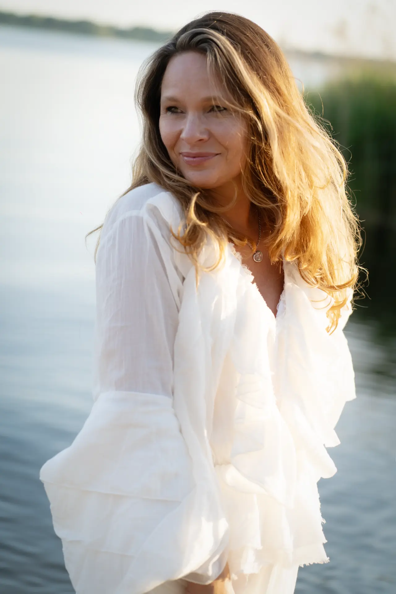 Portrait of Marjolijn in warm evening light