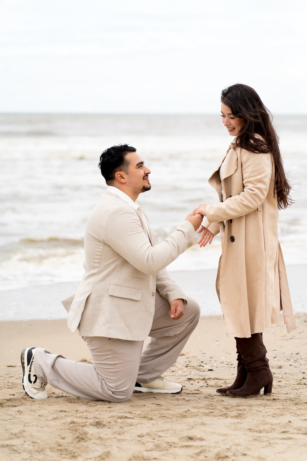 A marriage proposal on the beach