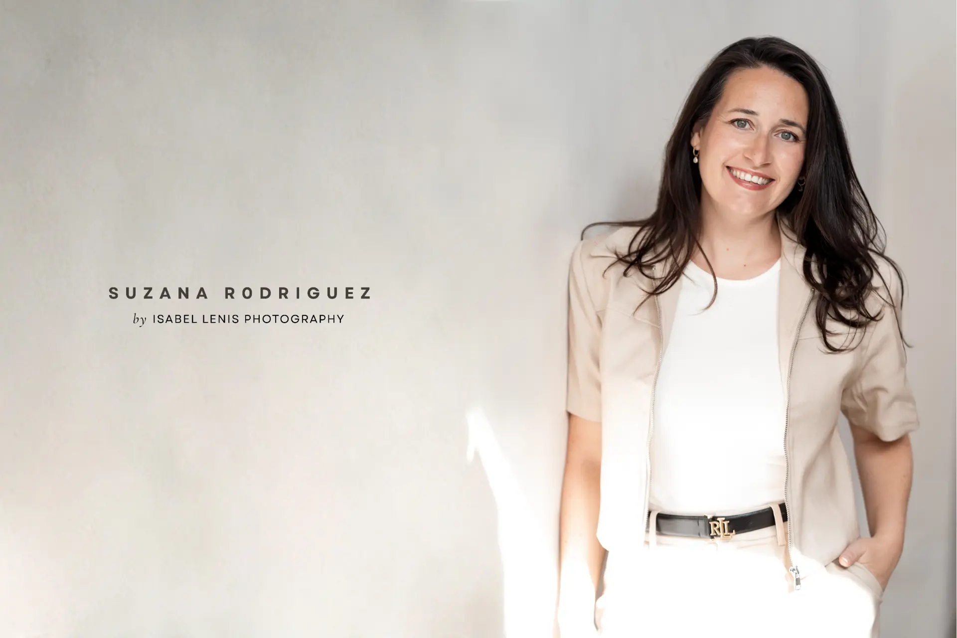 Suzana Rodriguez portrait with title typography