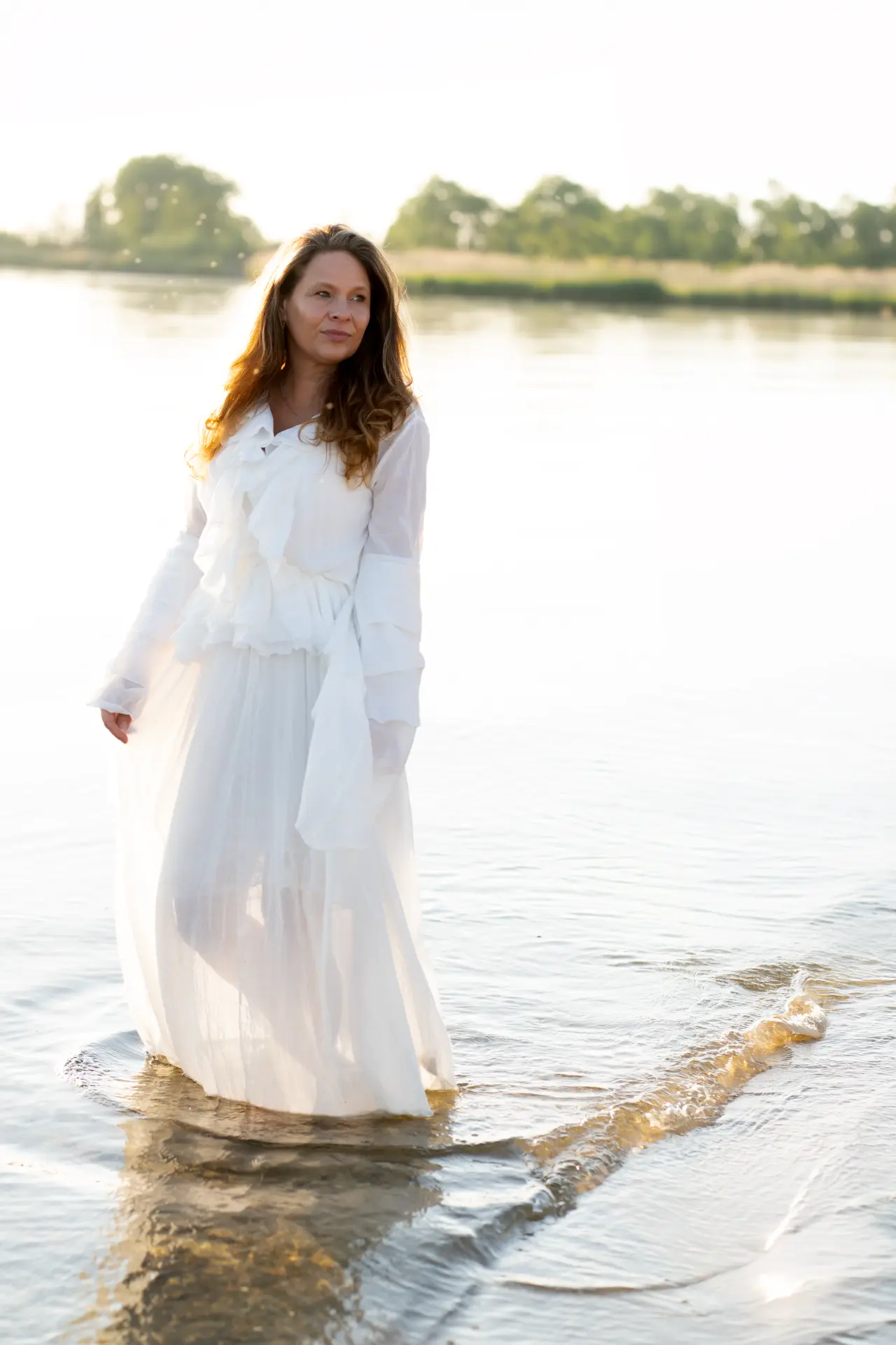 Marjolijn standing in the shallow water