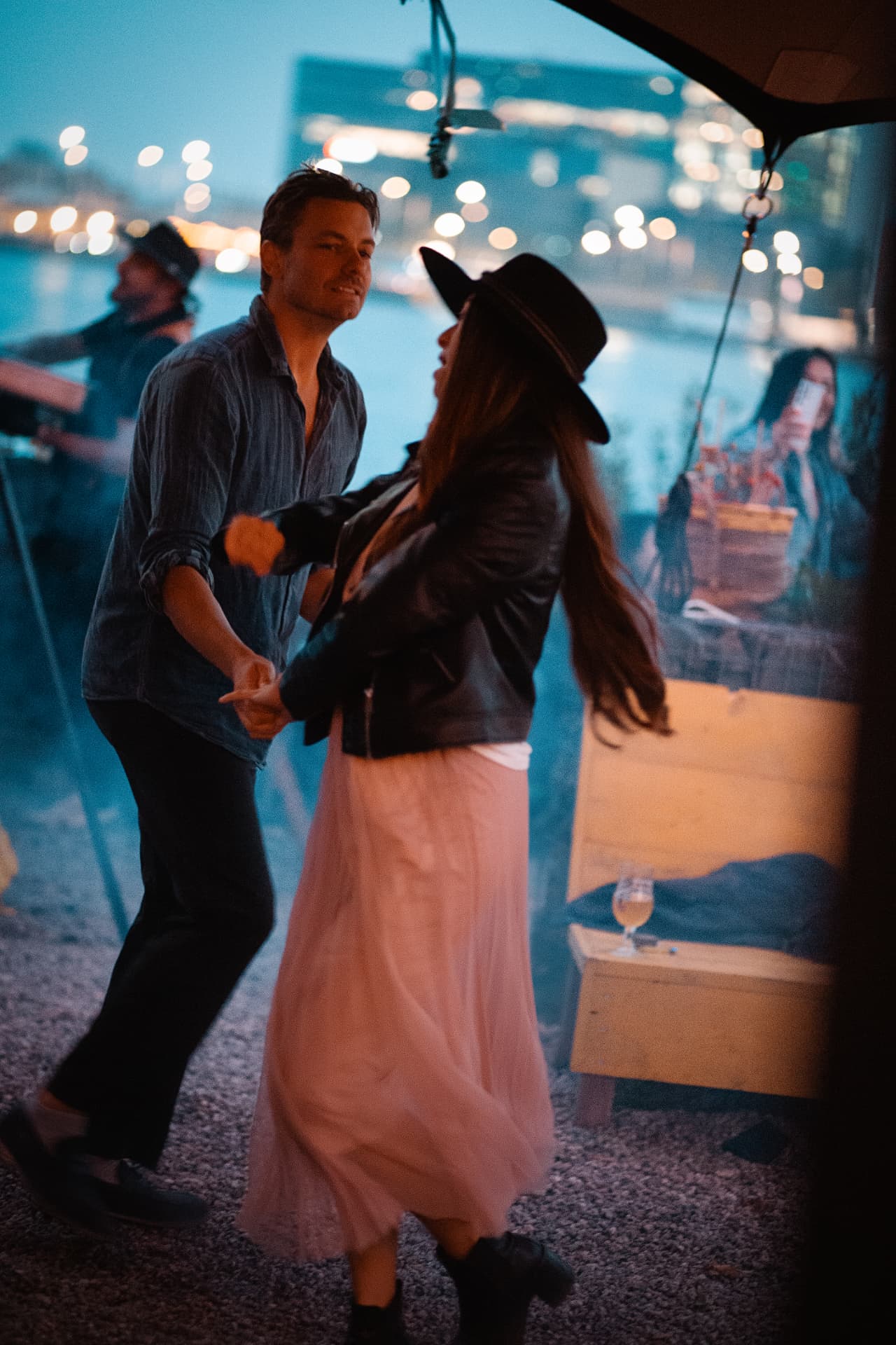 A couple dancing at Tardes Colombianas